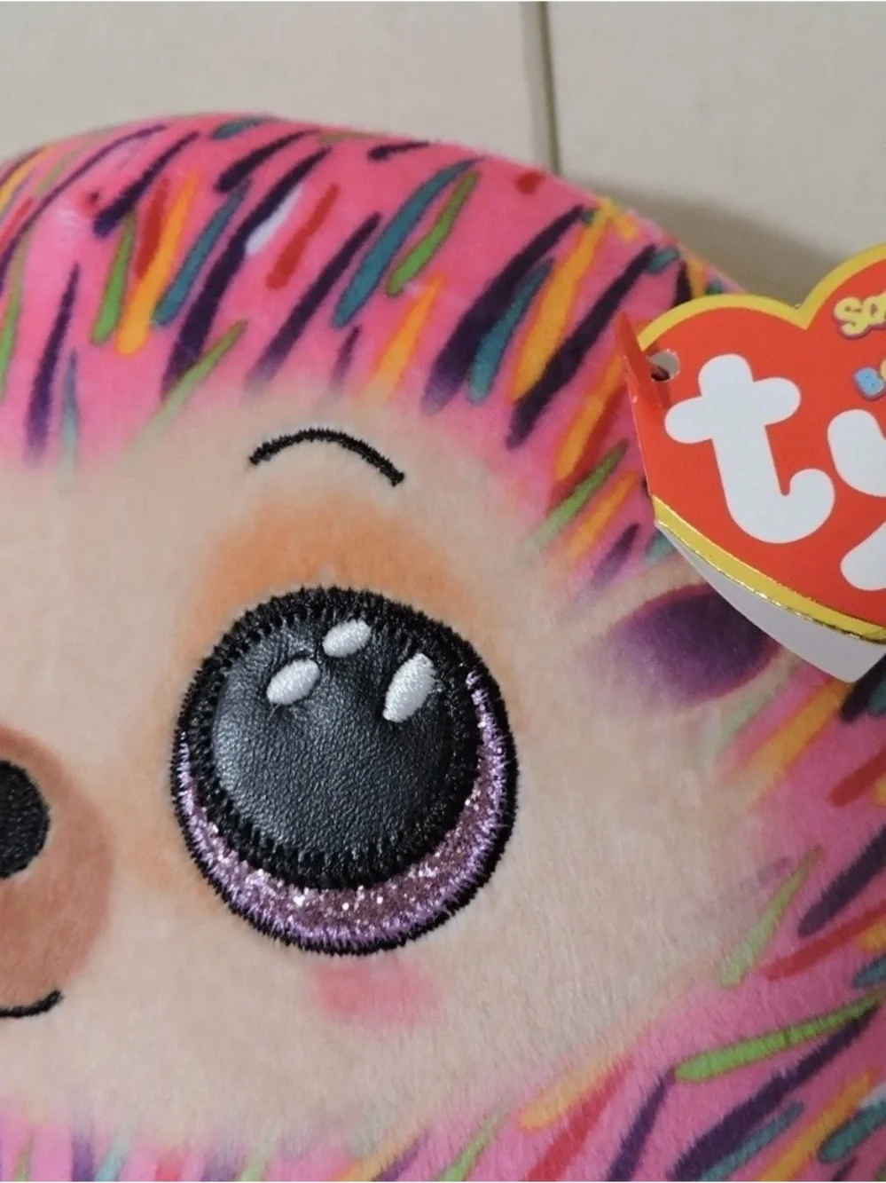 TY Beanie Squish-A-Boos Plush HILDEE the Hedgehog with Name Tag 8 inches Retired